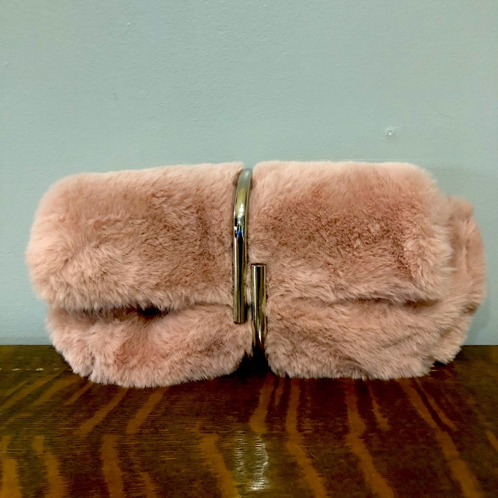Mini Pink Fur Crossbody Purse